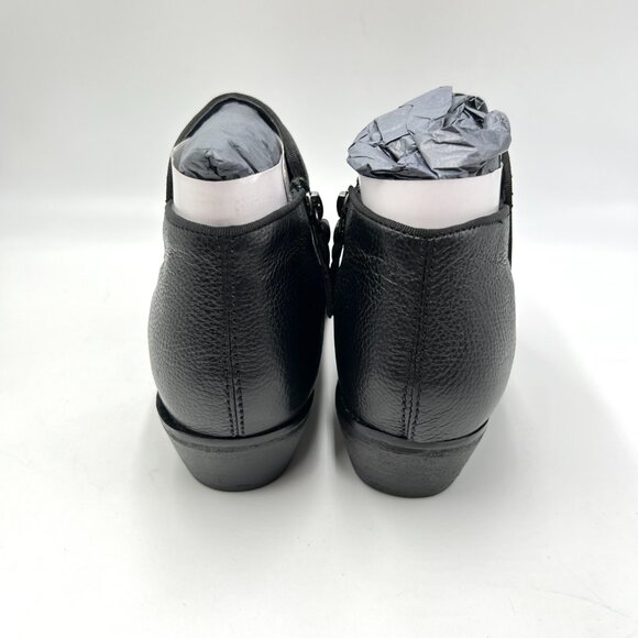 9.5N‎ 9.5 NARROW WIDTH Softwalk Womens Rocklin Black Leather Ankle Boots Shoes - Picture 7 of 14